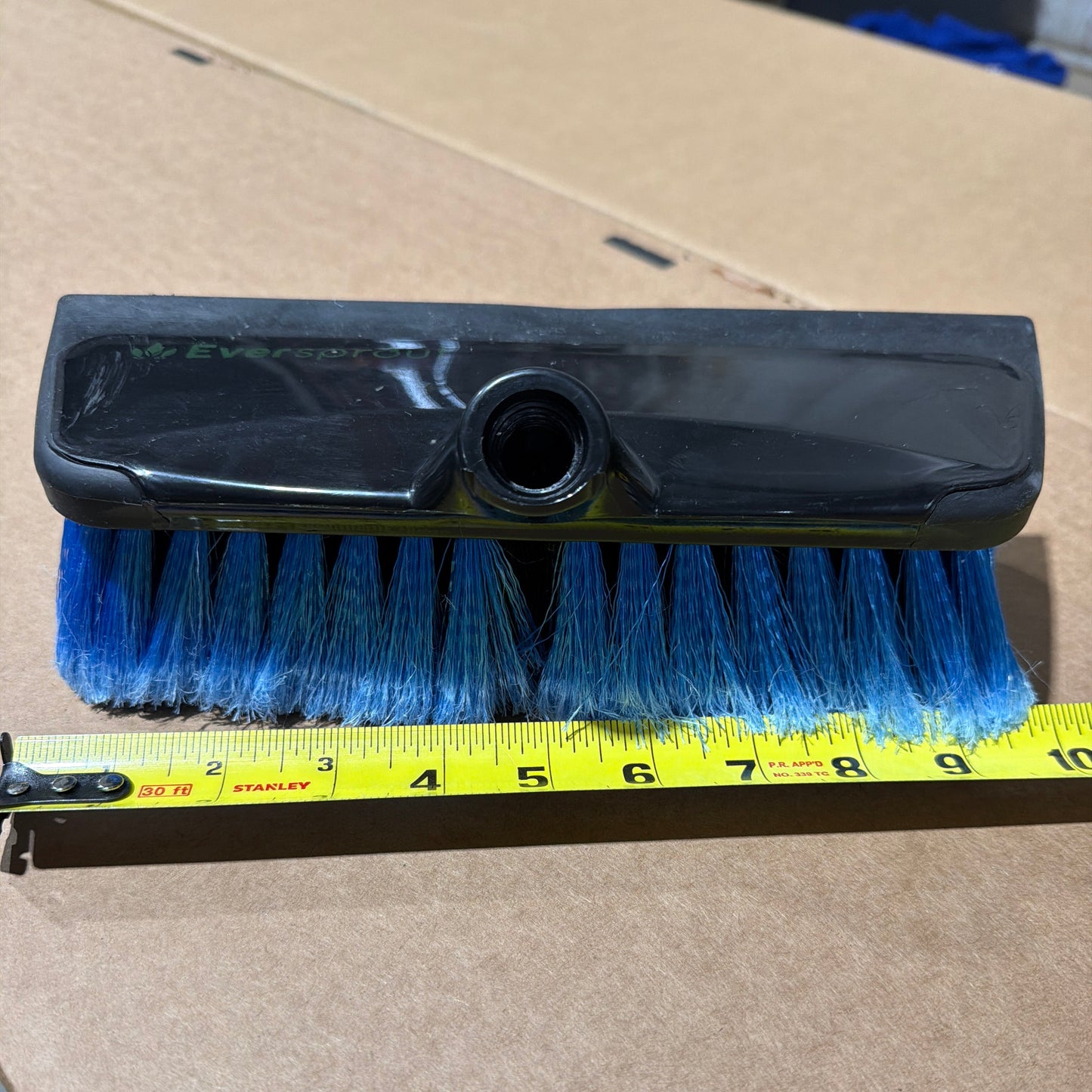 Eversprout scrub brush blue soft bristles black squeegee blade polymer body extension pole mount gentle cleaning solar panels windows siding GutterAll Damascus Oregon
