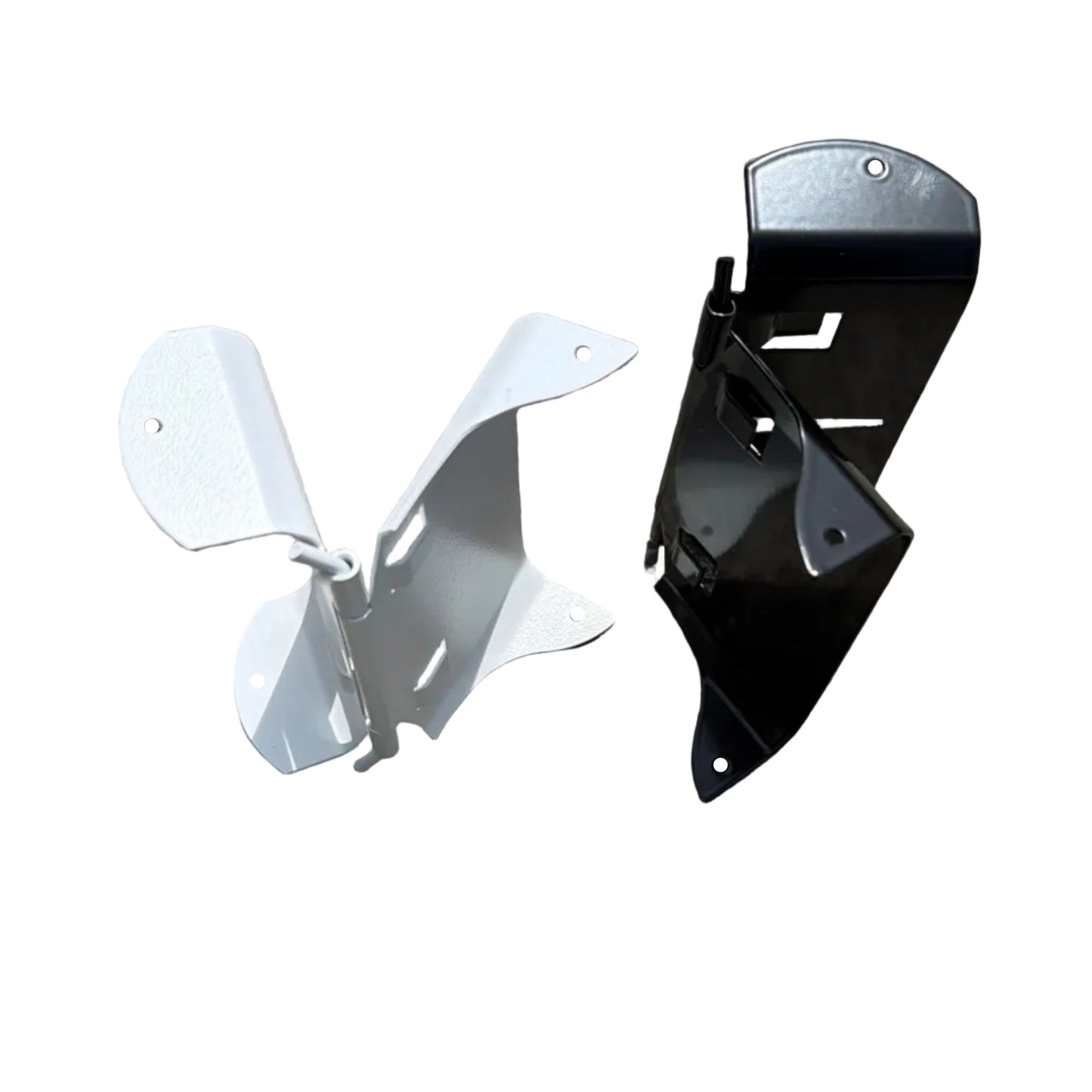 White Galvanized Downspout Hinge Swing Access for Cleaning Maintenance