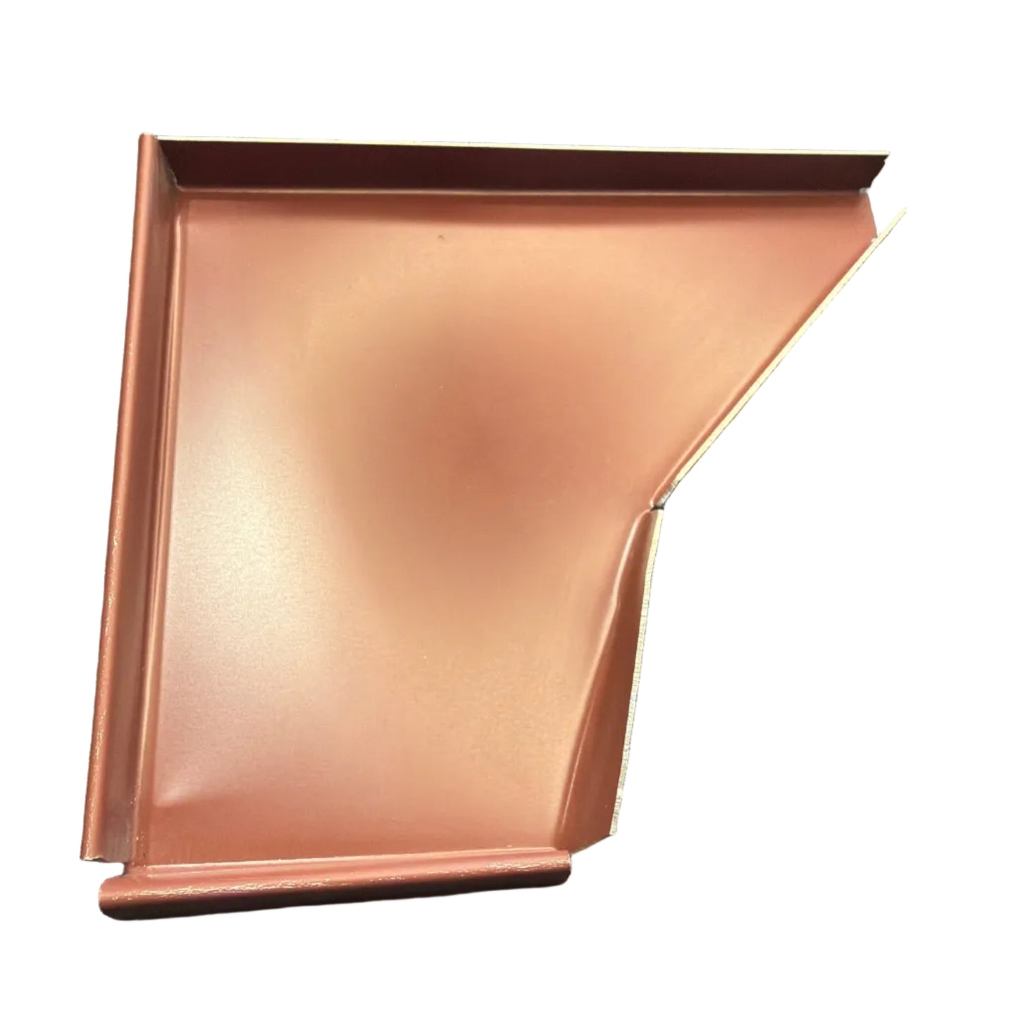 K-style gutter end cap with box curved aluminum profile