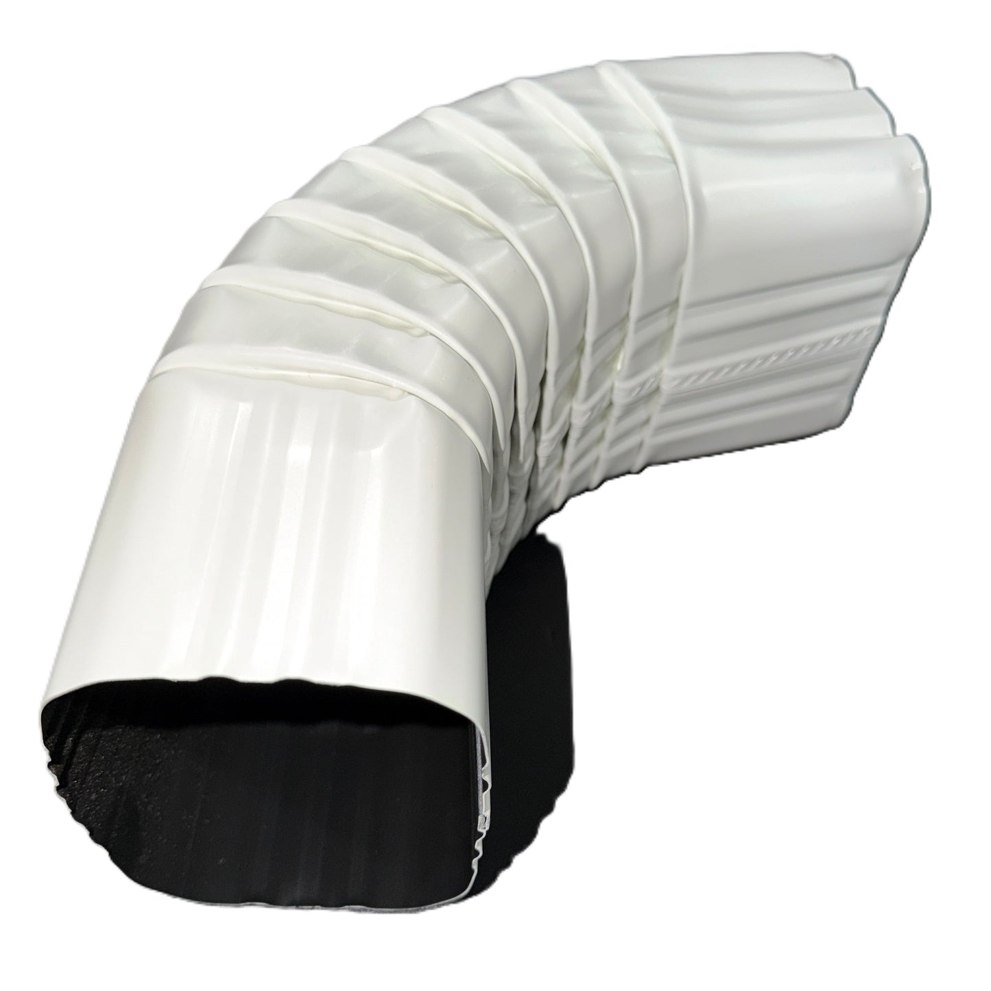 3x4 aluminum downspout elbow 75 degree Type A Style A corrugated ribbed clay brown gutter bend fitting professional grade rectangular profile high capacity drainage tight spaces deep fascia - GutterAll Damascus Oregon