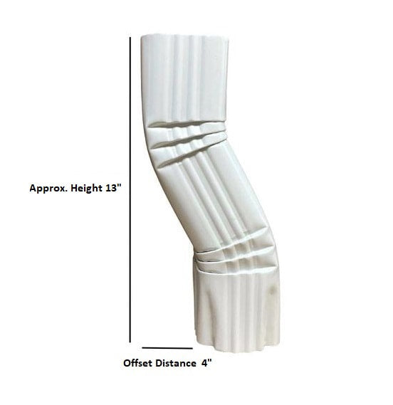 3x4" Double A Offset Downspout Elbow — 4" Offset 30 White