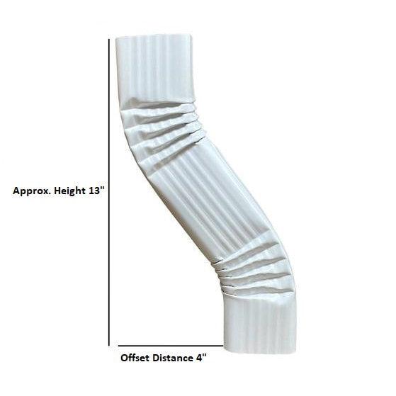 3x4" Professional Double B Offset 4" - Downspout Routing Solution 30 white