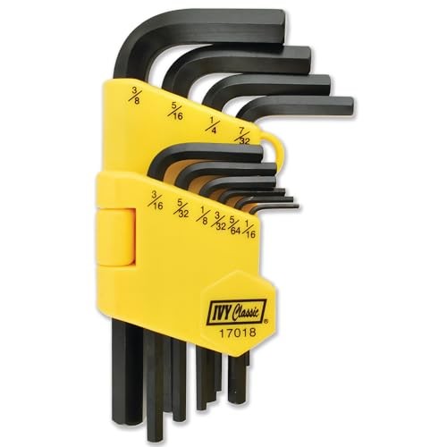 GA IVY Classic 17019 10-Piece Metric Short L-Shaped Hex Key Set – Chrome Vanadium Steel, 1.5mm-10mm, Folding Plastic Case