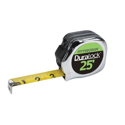 25 ft Pittsburgh Duralock tape measure for gutter layout work