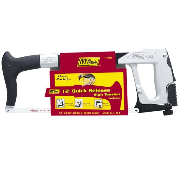 Ivy Classic 11102 12-inch High-Tension Hacksaw quick-release bi-metal blade Power Pro Grip handle professional grade cutting tool