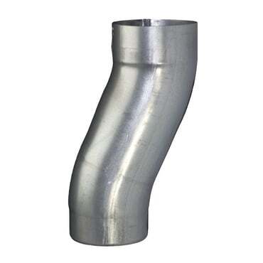 2 inch Euro smooth round offset downspout elbow white aluminum tool-free quick connection S-curve wall clearance fitting for 3.1 and 4.1 inch Euro gutter systems professional grade - GutterAll Damascus Oregon