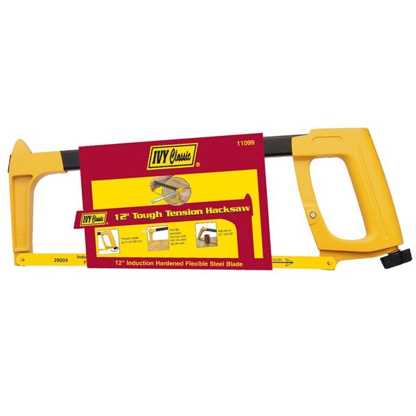 IVY Classic 12 inch tough tension hacksaw yellow tubular steel frame black ergonomic grip induction hardened blade model 11099 GutterAll Damascus Oregon