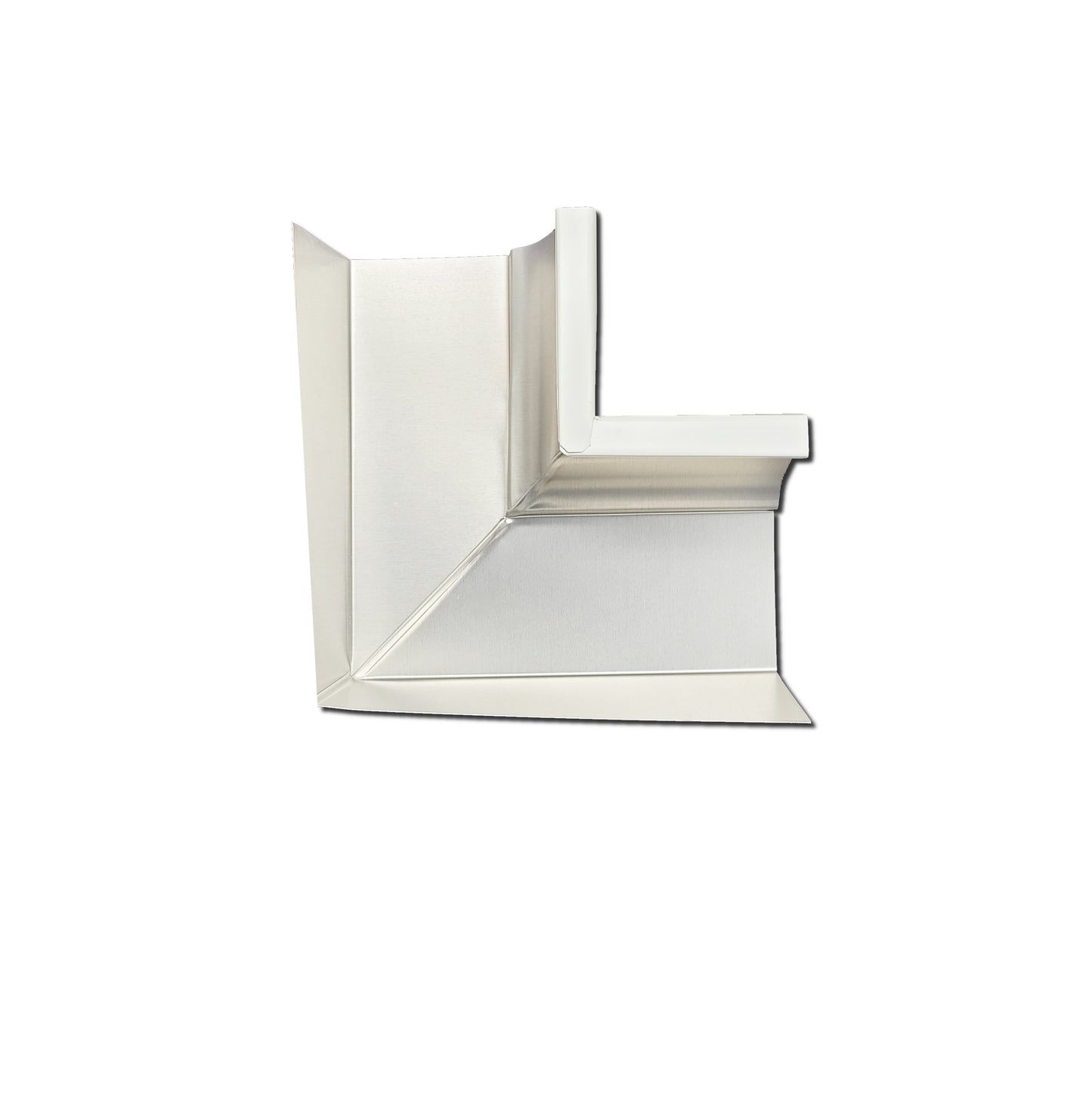 White 5K 90 degree box miter aluminum gutter corner inside outside pre-formed precision corner piece white black musket brown GutterAll Damascus Oregon