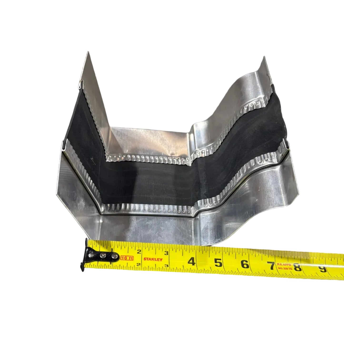 Aluminum gutter expansion joint with curved EPDM rubber flexible insert thermal protection 5 inch 6 inch K-style seamless gutter system GutterAll Damascus Oregon