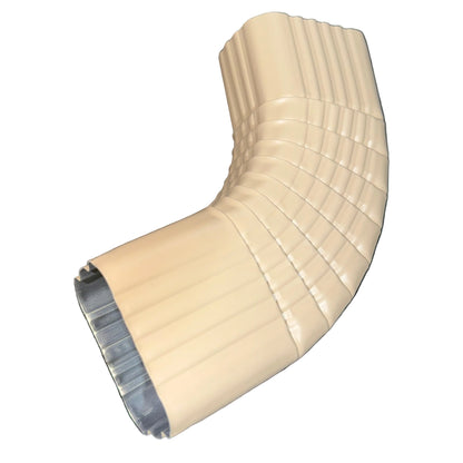Professional 2x3 Type B downspout elbow 75-degree corrugated aluminum. Superior strength ribbed design in 25+ colors. Optimal water flow. Damascus OR contractor pricing.
