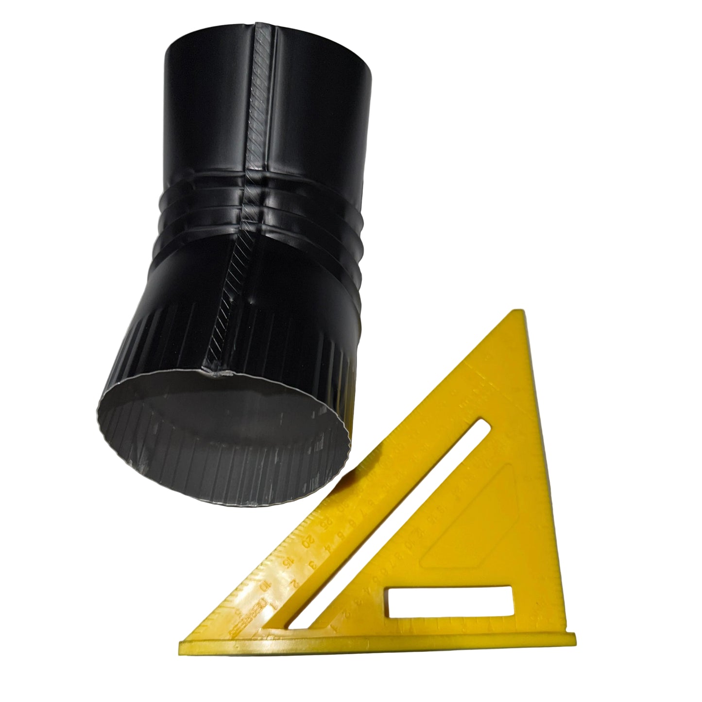 4 inch round aluminum downspout elbow 45 degree corrugated ribbed gutter bend fitting professional residential commercial drainage - GutterAll Damascus Oregon