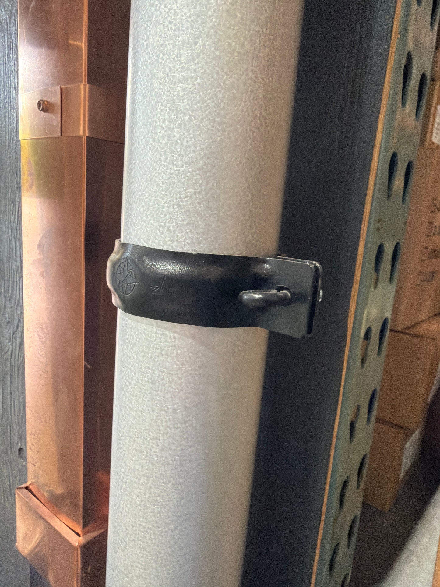 Euro Downspout Hinged Bracket 3.1" 4" Noise Eliminating Wall Mount