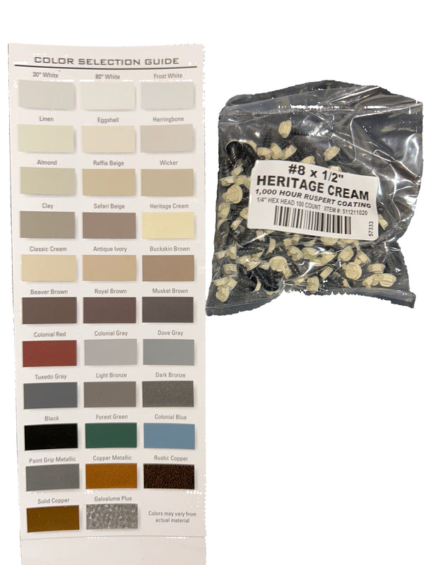 Professional #8 Hex Aluminum Zip Screws – Ruspert Coated | 25+ Color Options | Bulk