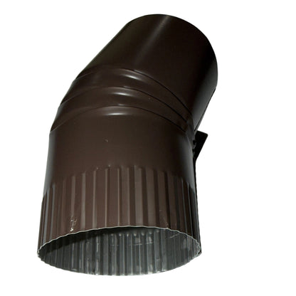 4 inch round downspout elbow 22.5 degree aluminum smooth plain gentle angle gutter bend fitting professional water drainage direction change - GutterAll Damascus Oregon