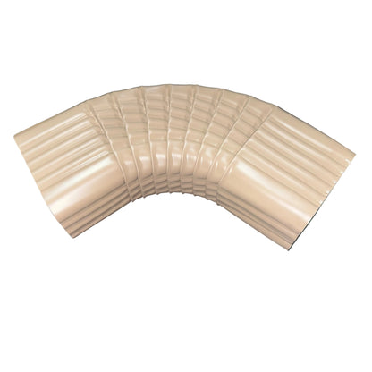Professional 2x3 Type B downspout elbow 75-degree corrugated aluminum. Superior strength ribbed design in 25+ colors. Optimal water flow. Damascus OR contractor pricing.
