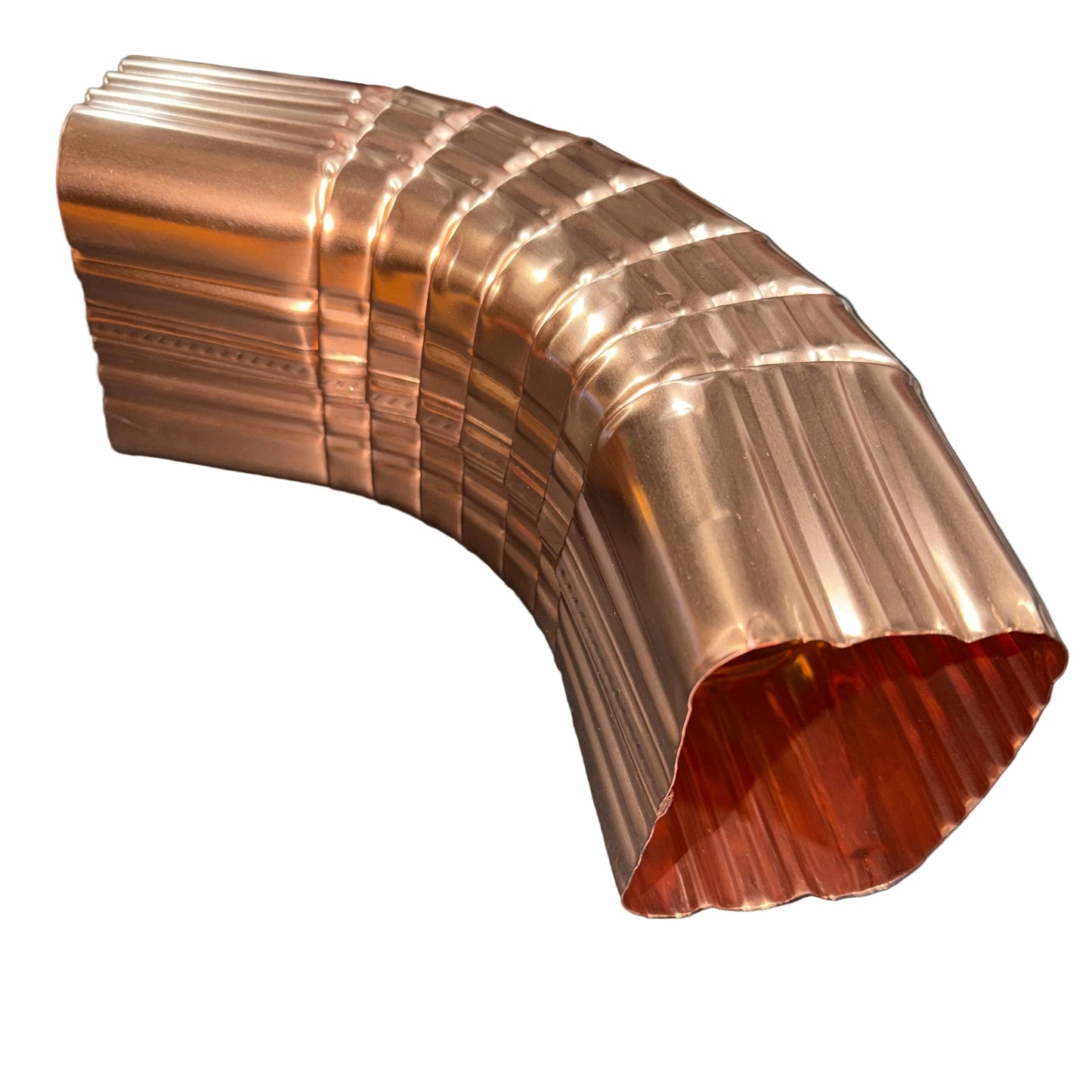 3x4 aluminum downspout elbow 75 degree Type A Style A corrugated ribbed clay brown gutter bend fitting professional grade rectangular profile high capacity drainage tight spaces deep fascia - GutterAll Damascus Oregon