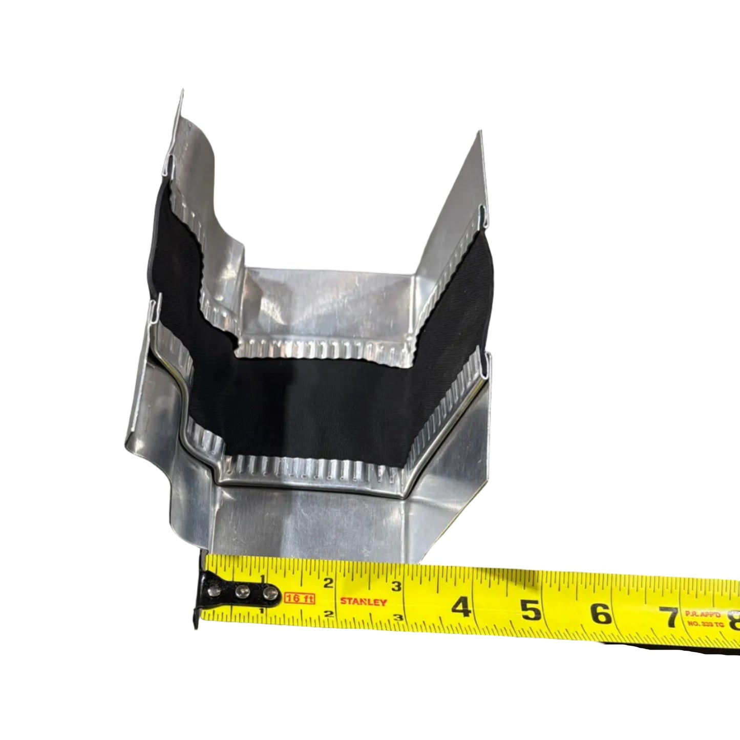 Aluminum gutter expansion joint with curved EPDM rubber flexible insert thermal protection 5 inch 6 inch K-style seamless gutter system GutterAll Damascus Oregon