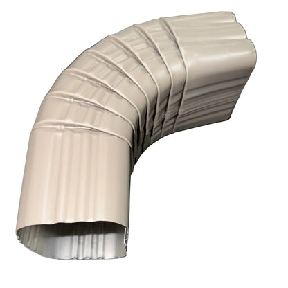 3x4 aluminum downspout elbow 75 degree Type A Style A corrugated ribbed clay brown gutter bend fitting professional grade rectangular profile high capacity drainage tight spaces deep fascia - GutterAll Damascus Oregon