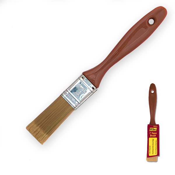 Ivy Professional 1-1/2 inch paint brush 100 percent polyester bristles chisel edge wooden handle contractor grade painting tool