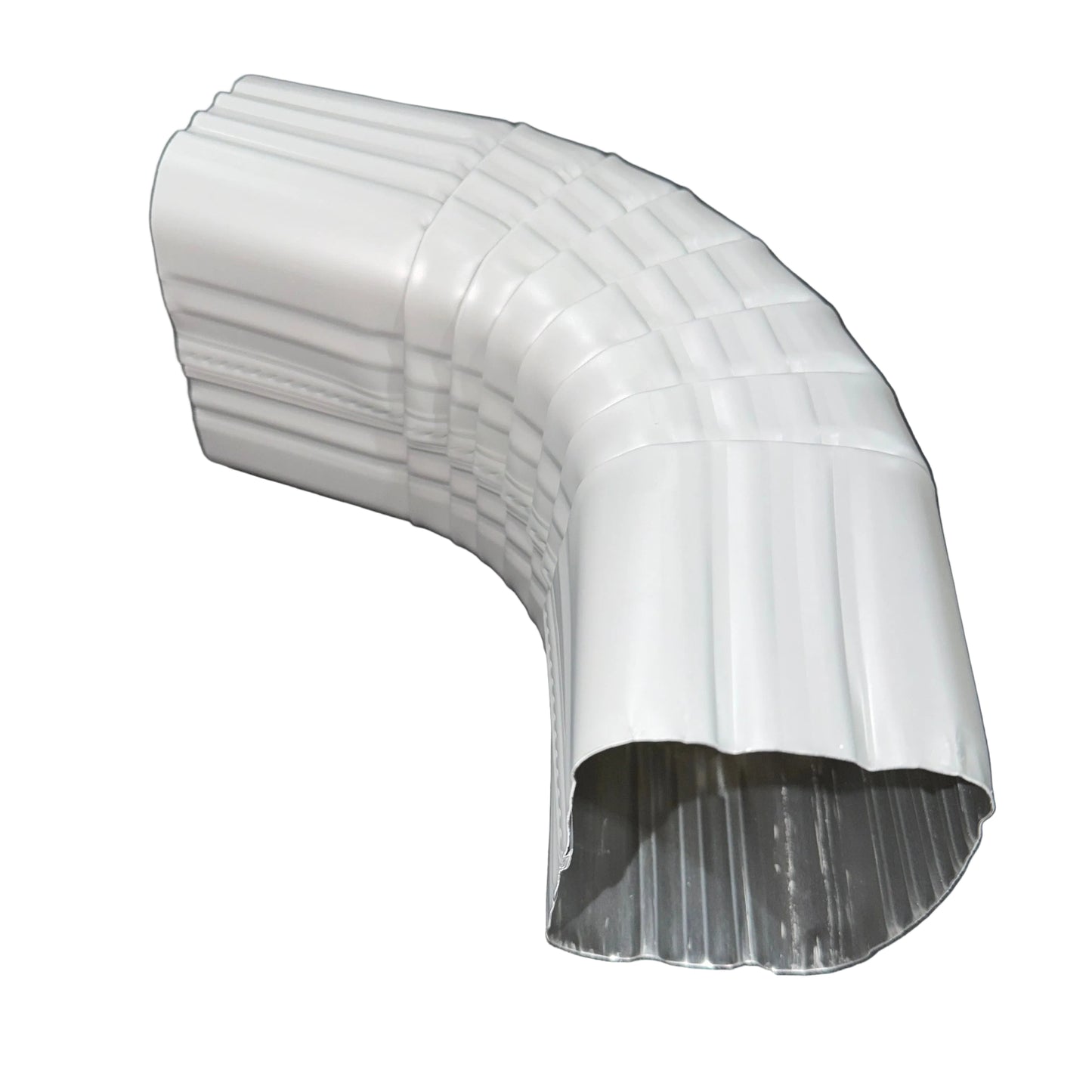 3x4 aluminum downspout elbow 75 degree Type A Style A corrugated ribbed clay brown gutter bend fitting professional grade rectangular profile high capacity drainage tight spaces deep fascia - GutterAll Damascus Oregon