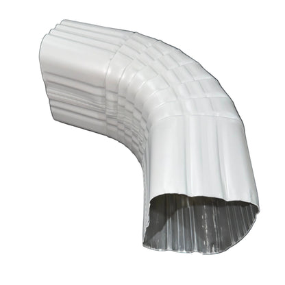 3x4 aluminum downspout elbow 75 degree Type A Style A corrugated ribbed clay brown gutter bend fitting professional grade rectangular profile high capacity drainage tight spaces deep fascia - GutterAll Damascus Oregon