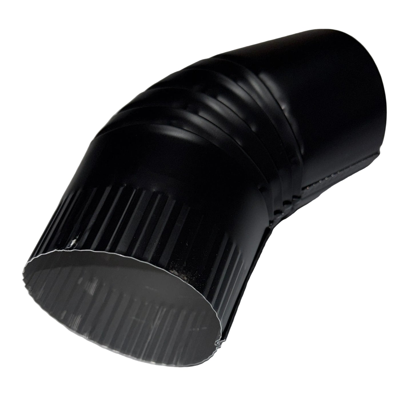 4 inch round aluminum downspout elbow 45 degree white corrugated ribbed gutter bend fitting professional residential commercial drainage - GutterAll Damascus Oregon