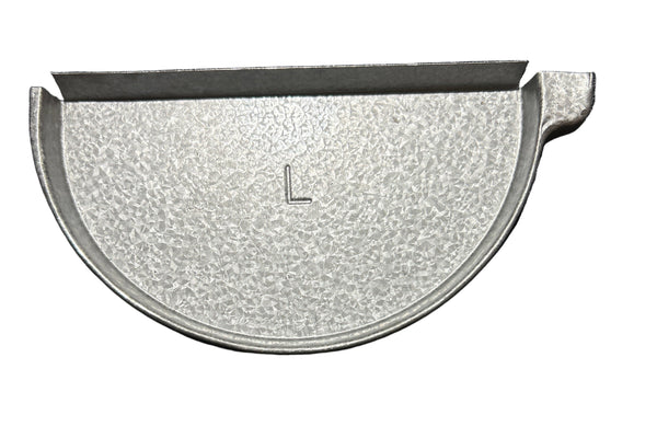 GA 6" Half Round Gutter End Cap - Aluminum | 25+ Colors | Left/Right Options