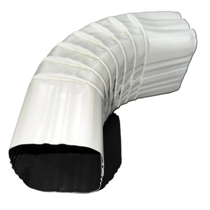 3x4 aluminum downspout elbow 75 degree Type A Style A corrugated ribbed clay brown gutter bend fitting professional grade rectangular profile high capacity drainage tight spaces deep fascia - GutterAll Damascus Oregon