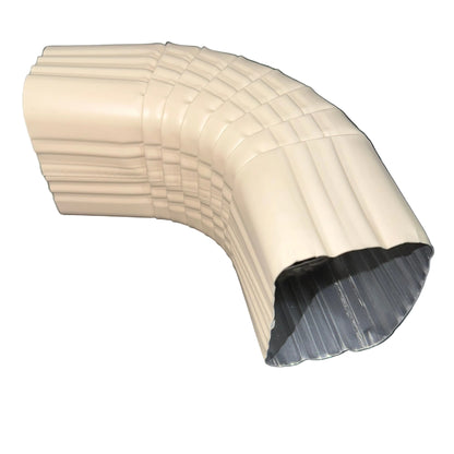 3x4 aluminum downspout elbow 75 degree Type A Style A corrugated ribbed clay brown gutter bend fitting professional grade rectangular profile high capacity drainage tight spaces deep fascia - GutterAll Damascus Oregon