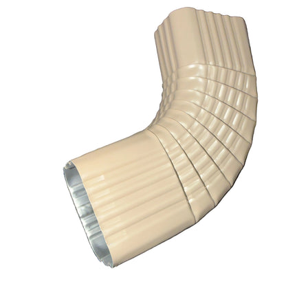 Professional 2x3 Type B downspout elbow 75-degree corrugated aluminum. Superior strength ribbed design in 25+ colors. Optimal water flow. Damascus OR contractor pricing.
