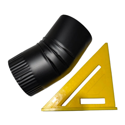 4 inch round downspout elbow 22.5 degree black aluminum smooth plain gentle angle gutter bend fitting professional water drainage direction change - GutterAll Damascus Oregon