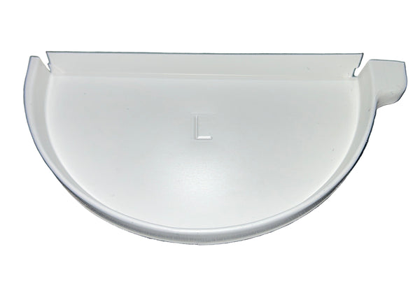 GA 6" Half Round Gutter End Cap - Aluminum | 25+ Colors | Left/Right Options