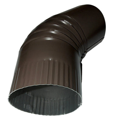 4 inch round aluminum downspout elbow 45 degree corrugated ribbed gutter bend fitting professional residential commercial drainage - GutterAll Damascus Oregon