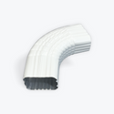 Durable aluminum 75-degree downspout elbow in white finish for gutter systems.