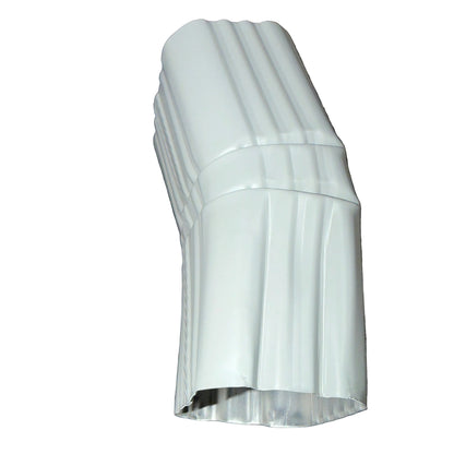 Professional 2x3 Aluminum Downspout Elbow 22.5 Degree Type A showing ribbed construction and smooth interior, Dove Gray