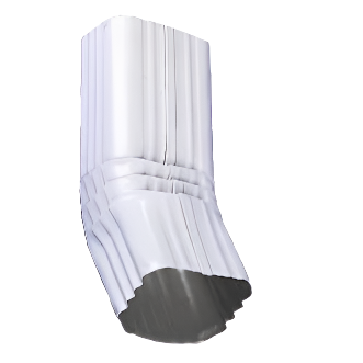 2x3" Single Offset Downspout Elbow - Style A Professional Aluminum 30 White