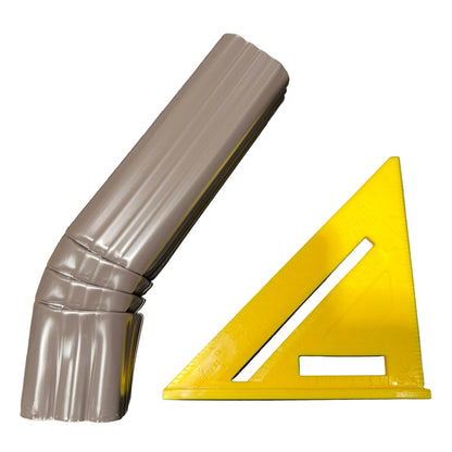 2x3" Single Offset Downspout Elbow - Style A Professional Aluminum Musket Brown