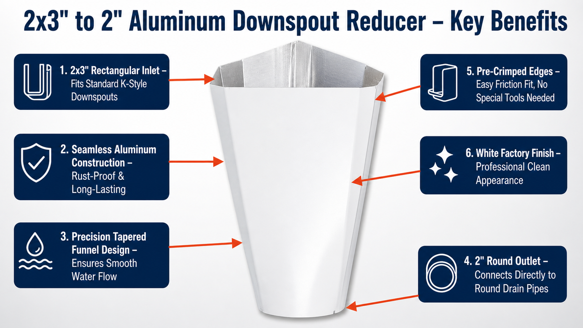 Reducer For Gutter 2x3