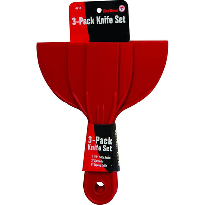 Red Devil 3-piece plastic putty knife set red 1.5 inch 3 inch 6 inch scrapers Damascus Oregon GutterAll