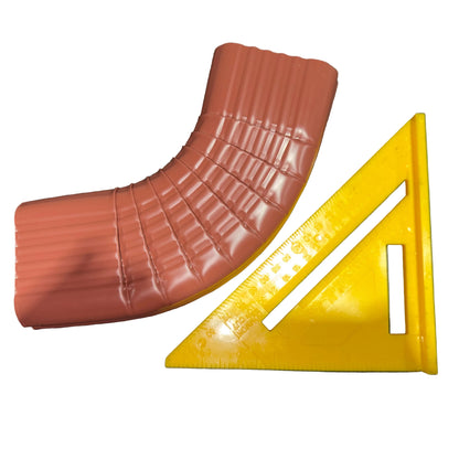 Professional 2x3 Type B downspout elbow 75-degree corrugated aluminum. Superior strength ribbed design in 25+ colors. Optimal water flow. Damascus OR contractor pricing.
