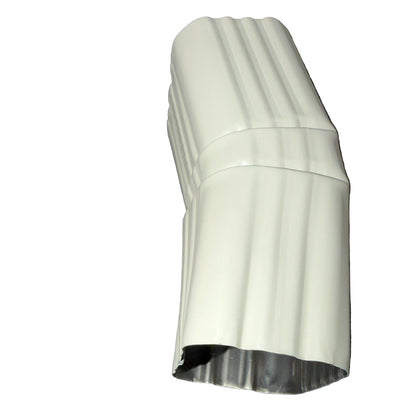 Professional 2x3 Aluminum Downspout Elbow 22.5 Degree Type A showing ribbed construction and smooth interior