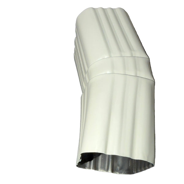Professional 2x3 Aluminum Downspout Elbow 22.5 Degree Type A showing ribbed construction and smooth interior