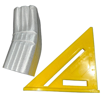 Professional 2x3 Aluminum Downspout Elbow 22.5 Degree Type A showing ribbed construction and smooth interior