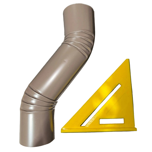 3" Round Corrugated Downspout Elbow - 4" Double Offset