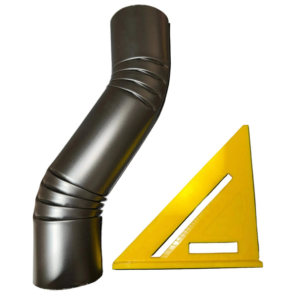 3" Round Corrugated Downspout Elbow - 4" Double Offset