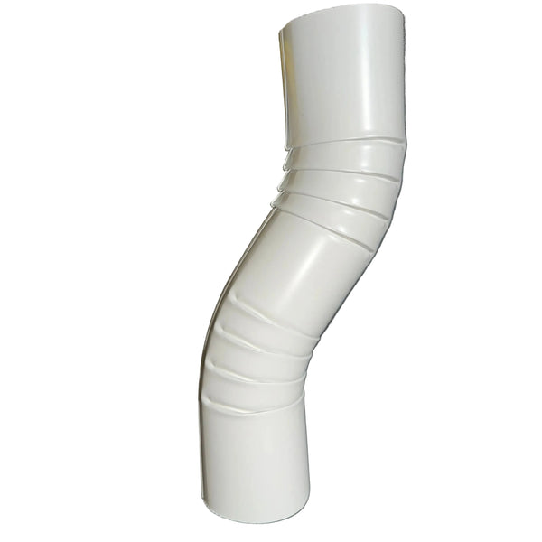 3" Round Corrugated Downspout Elbow - 4" Double Offset