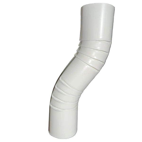 3" Round Corrugated Downspout Elbow - 4" Double Offset