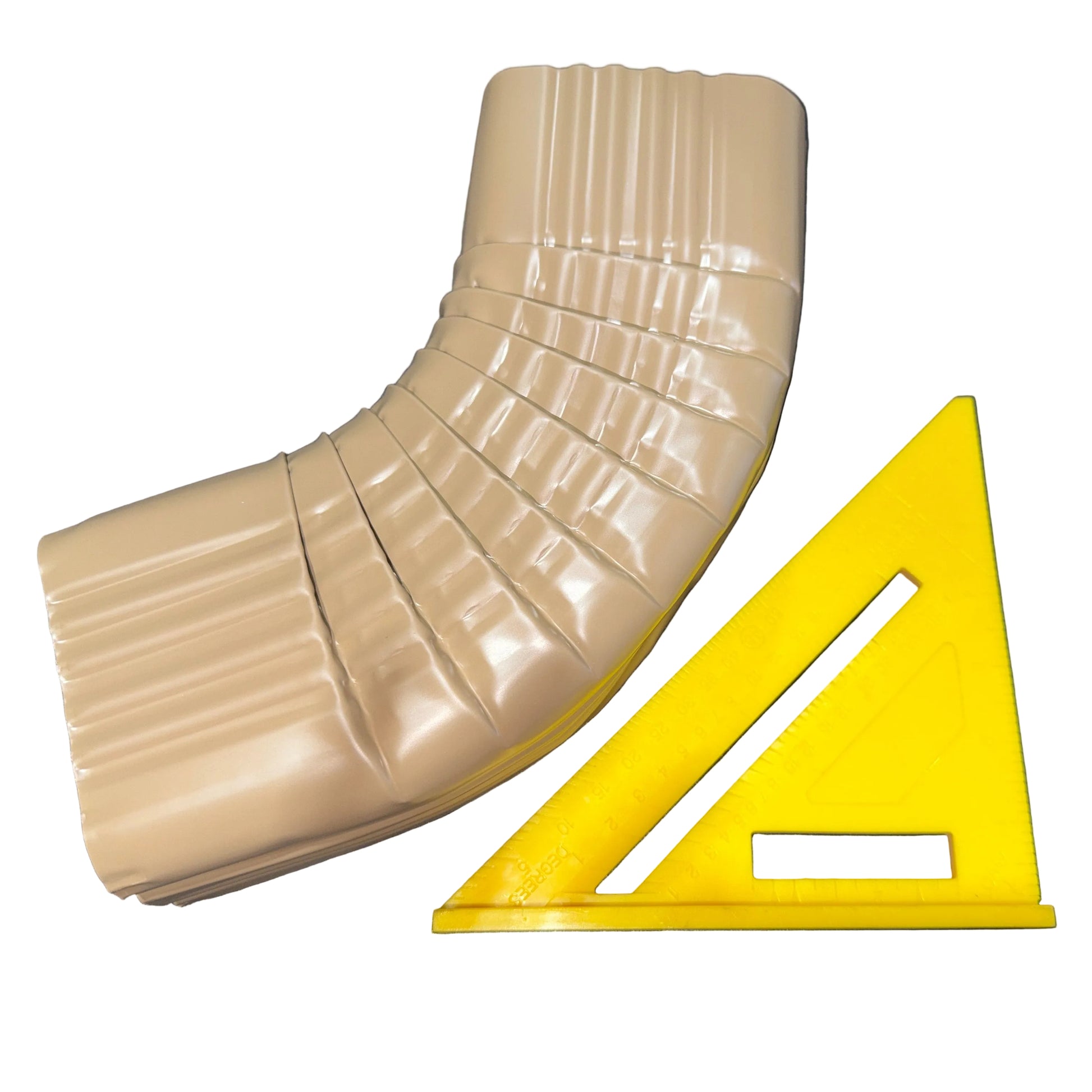 3x4 aluminum downspout elbow 75 degree. Type B high-capacity gutter bend. .019 gauge corrugated. 31 colors. Handles 50% more water. Damascus OR pickup.