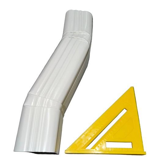 3x4" Double A Offset Downspout Extension - 2" Offset 30 White