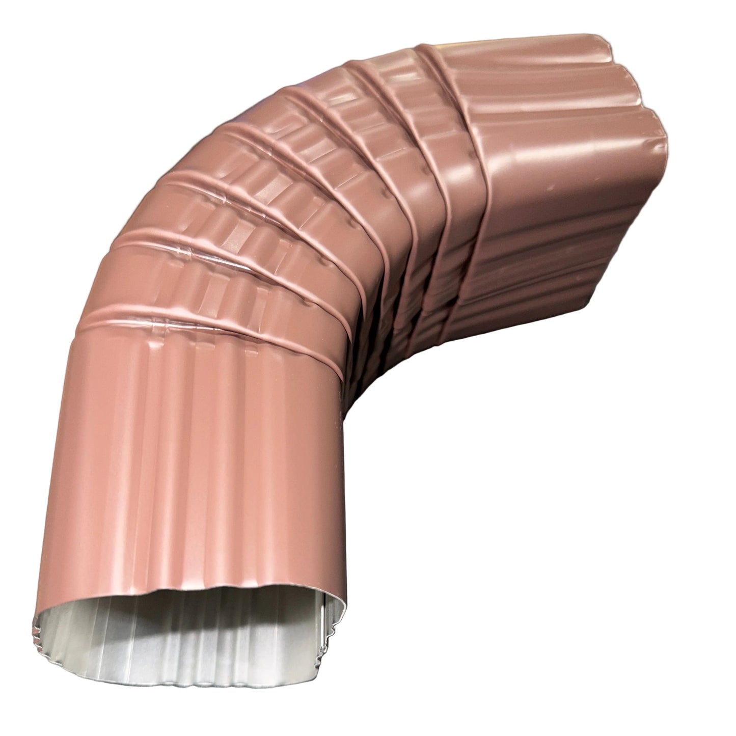 3x4 aluminum downspout elbow 75 degree Type A Style A corrugated ribbed clay brown gutter bend fitting professional grade rectangular profile high capacity drainage tight spaces deep fascia - GutterAll Damascus Oregon